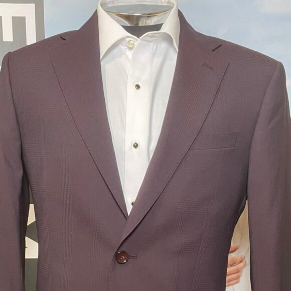 IKE BEHAR BURGUNDY DESIGNER SLIM FIT SUIT - Picture 3 of 8